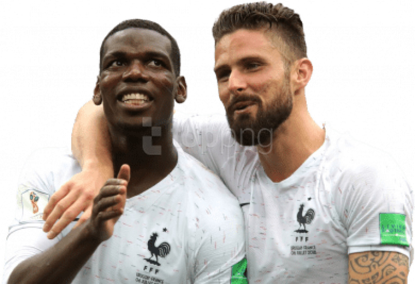 Free Png Download Paul Pogba & Olivier Giroud Png Images - Olivier Giroud Et Paul Pogba Clipart (850x582), Png Download