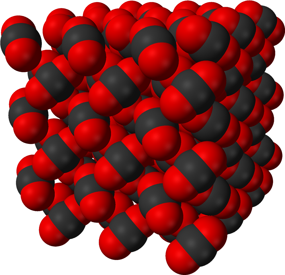 619px Carbon Dioxide Crystal 3d Vdw - Molecules In Dry Ice Clipart (619x600), Png Download