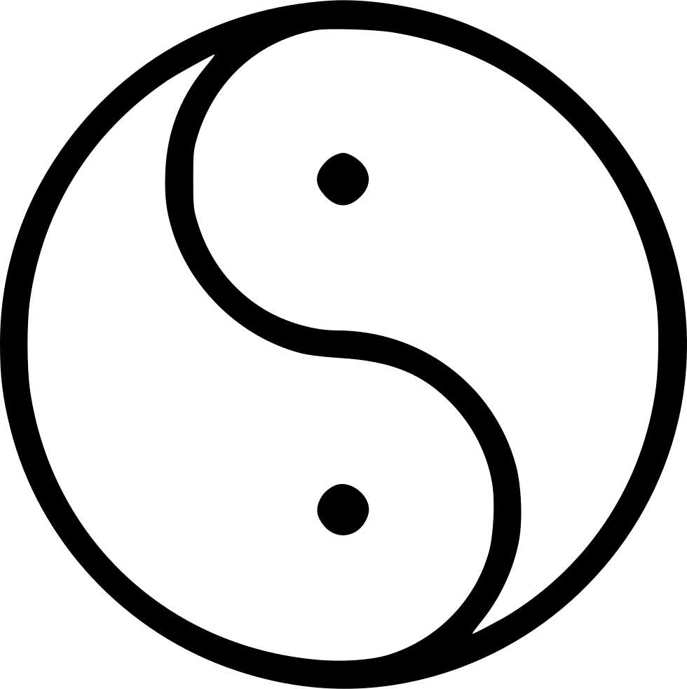 Yin Yang Comments - Line Art Clipart (980x982), Png Download