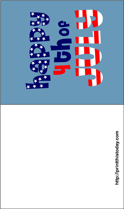 Happy 4th Of July Card - 4th Of July Printable Card Clipart (612x792), Png Download