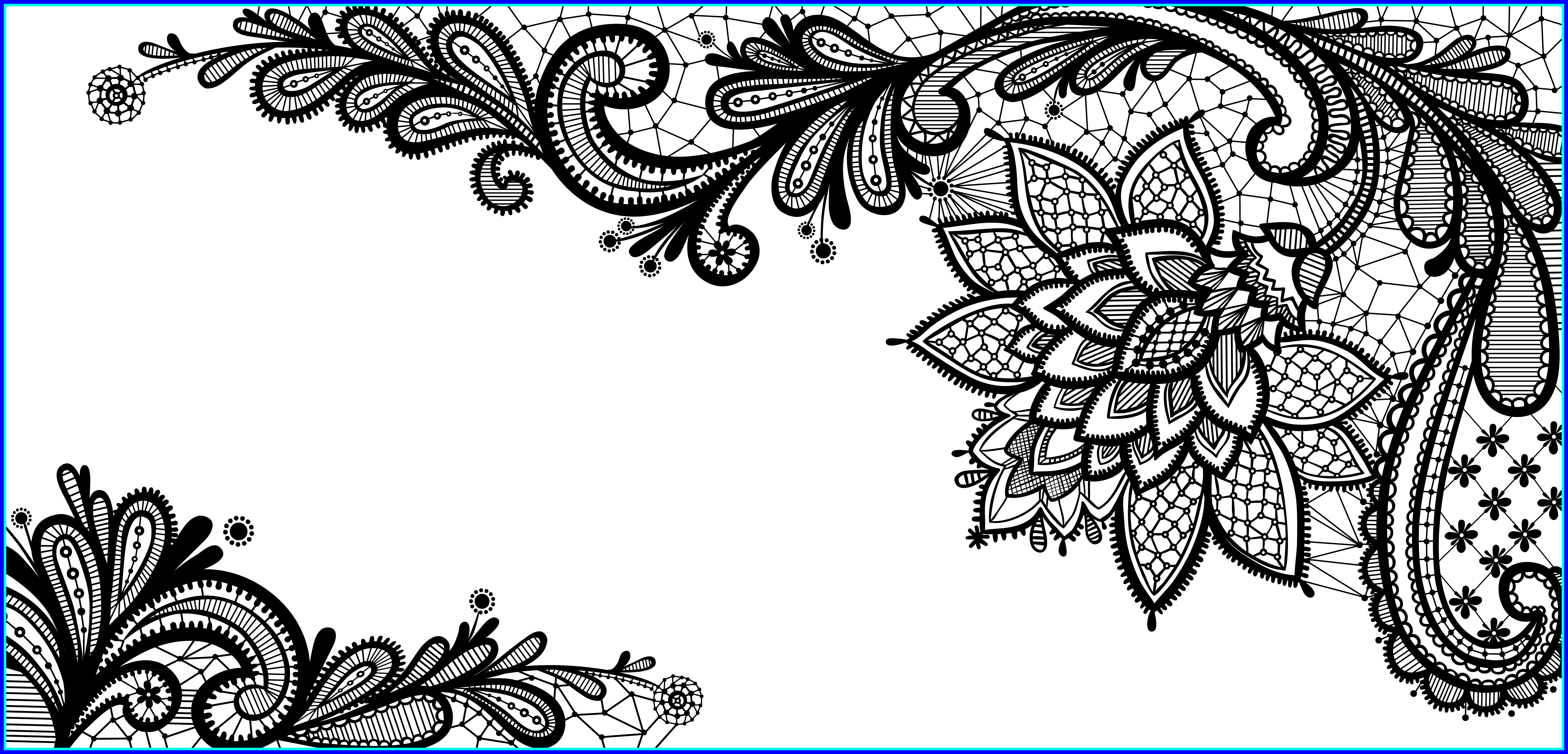 Marvelous Black Lace Ornament Png Clipart Picture Gallery Transparent Png (6294x3028), Png Download