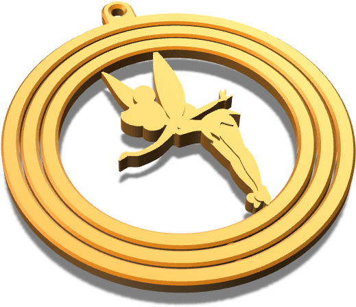 Tinkerbell Spinning Ornament - Emblem Clipart (1055x791), Png Download