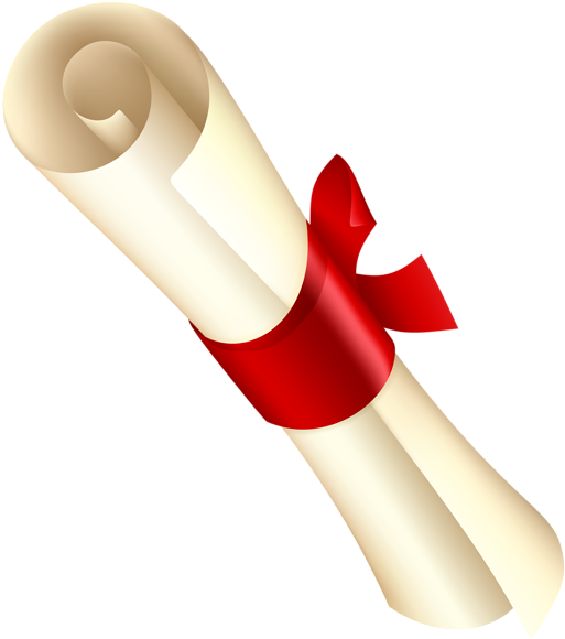 Red Ribbon, Ribbon Png, School Clipart, High Quality - Diploma Clipart Transparent Background (541x600), Png Download