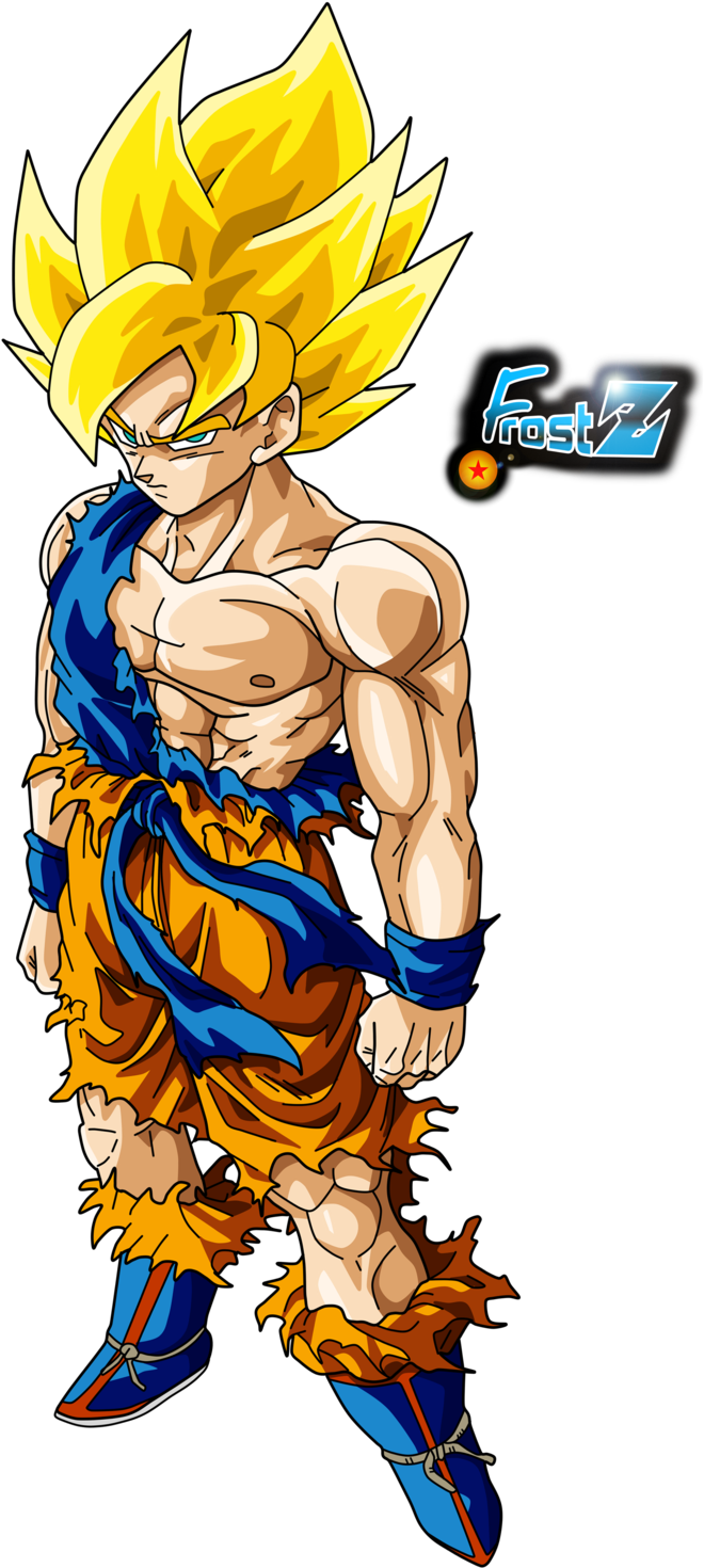 Dragonball Z - Goku Medio Super Saiyan Clipart (1024x1498), Png Download