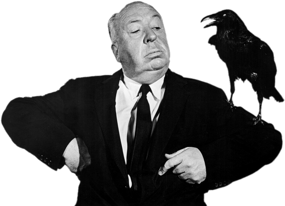 Alfred Hitchcock Posing With Crow On His Arm - Alfred Hitchcock Png Clipart (1024x822), Png Download