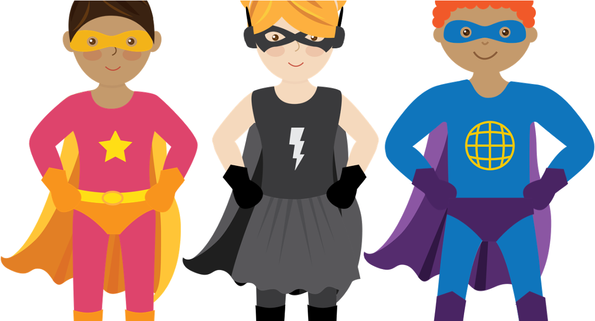 Five Superheroes Ready To Fly - Clip Art - Png Download (1200x630), Png Download
