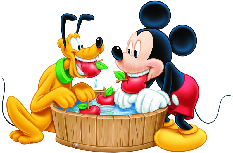 Free Png Download Mickey Mouse & Friends Clipart Png - Wall Decal Disney Pluto Transparent Png (850x595), Png Download