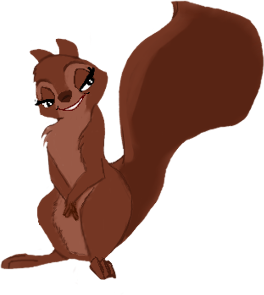 Squirrel Clipart Female Squirrel - Girl Squirrel Cartoon - Png Download (600x600), Png Download