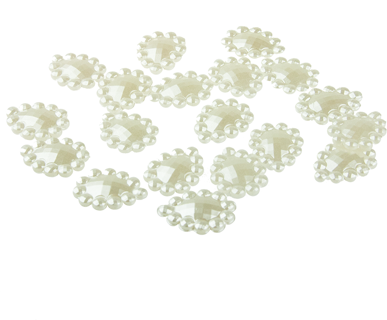 20 Flat Back Teardrop Pearl Embellishments 12mm - Placemat Clipart (800x800), Png Download