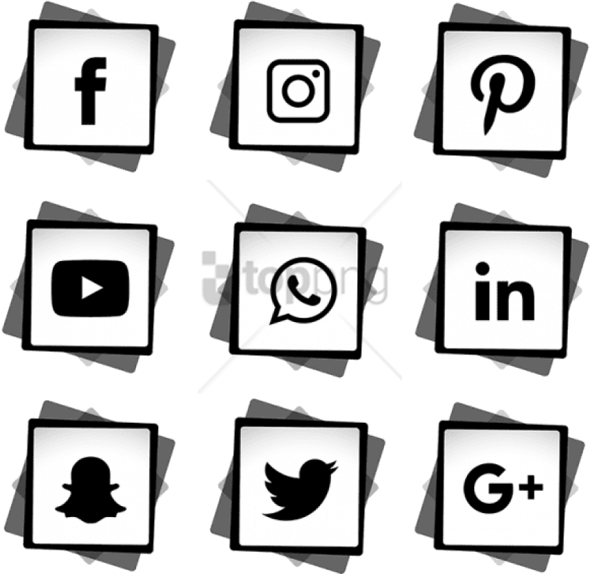 Free Png Social Media Logo White Png Image With Transparent - Transparent Social Media Icon Png Clipart (850x827), Png Download