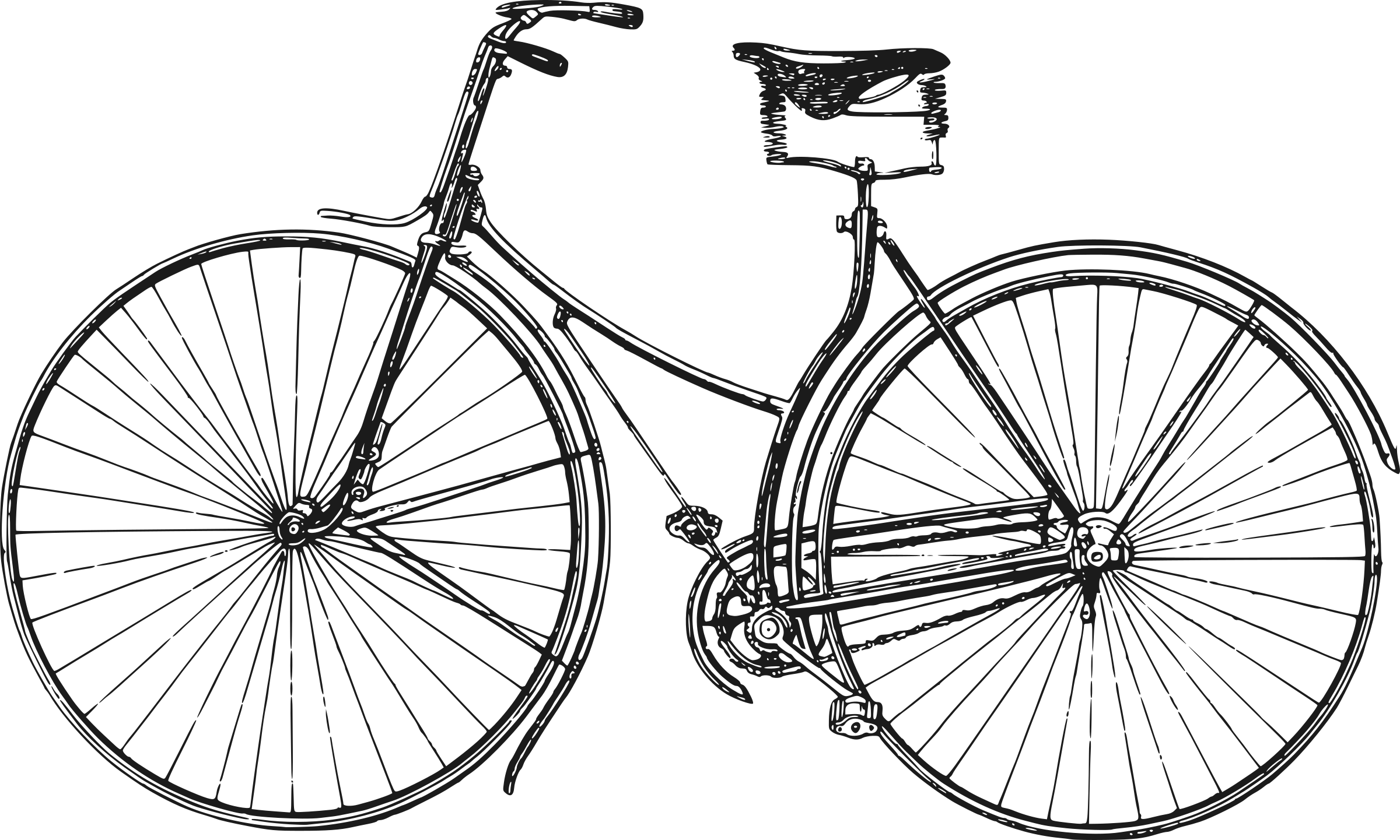 Big Image - Old Bicycle Png Clipart (2400x1441), Png Download