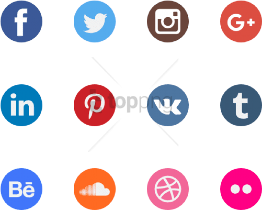 Free Png Download Watercolour Social Media Icons Png - Transparent Background Social Media Icons Png Clipart (850x681), Png Download