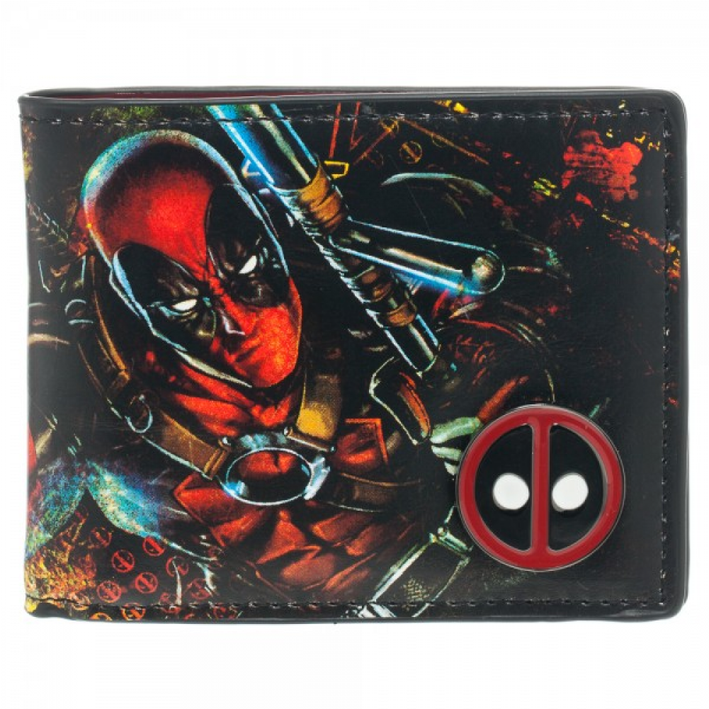 Marvel Deadpool Wallet With Metal Emblem - Billeteras De Marvel Clipart (1000x1231), Png Download