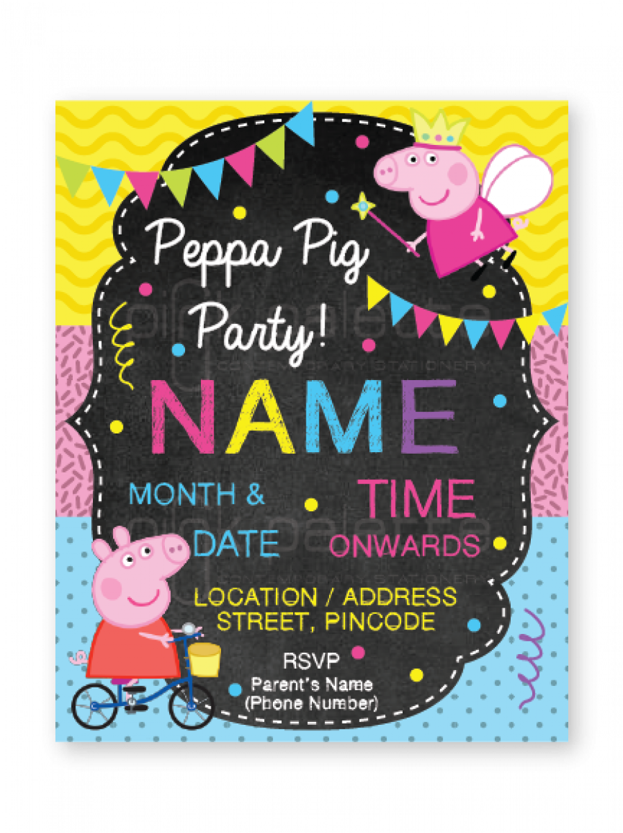 Peppa Pig Birthday E-invite - Greeting Card Clipart (1200x1200), Png Download