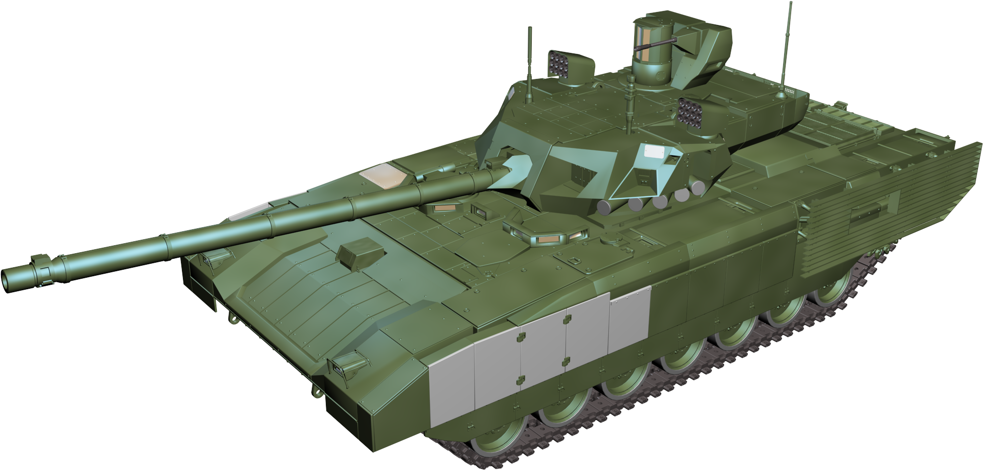 T 14 Armata Tank Perspective View Png Clipart - Churchill Tank Transparent Png (2000x972), Png Download