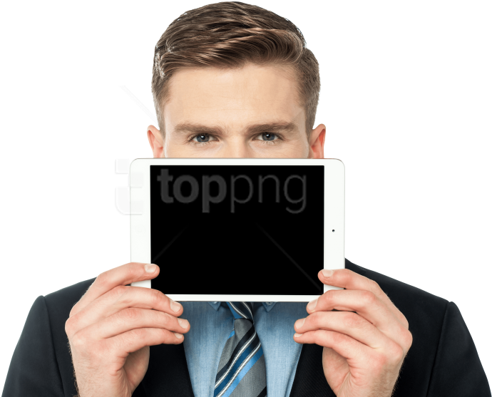 Free Png Download Men With Tablet Png Images Background - Face Tablet Clipart (850x566), Png Download