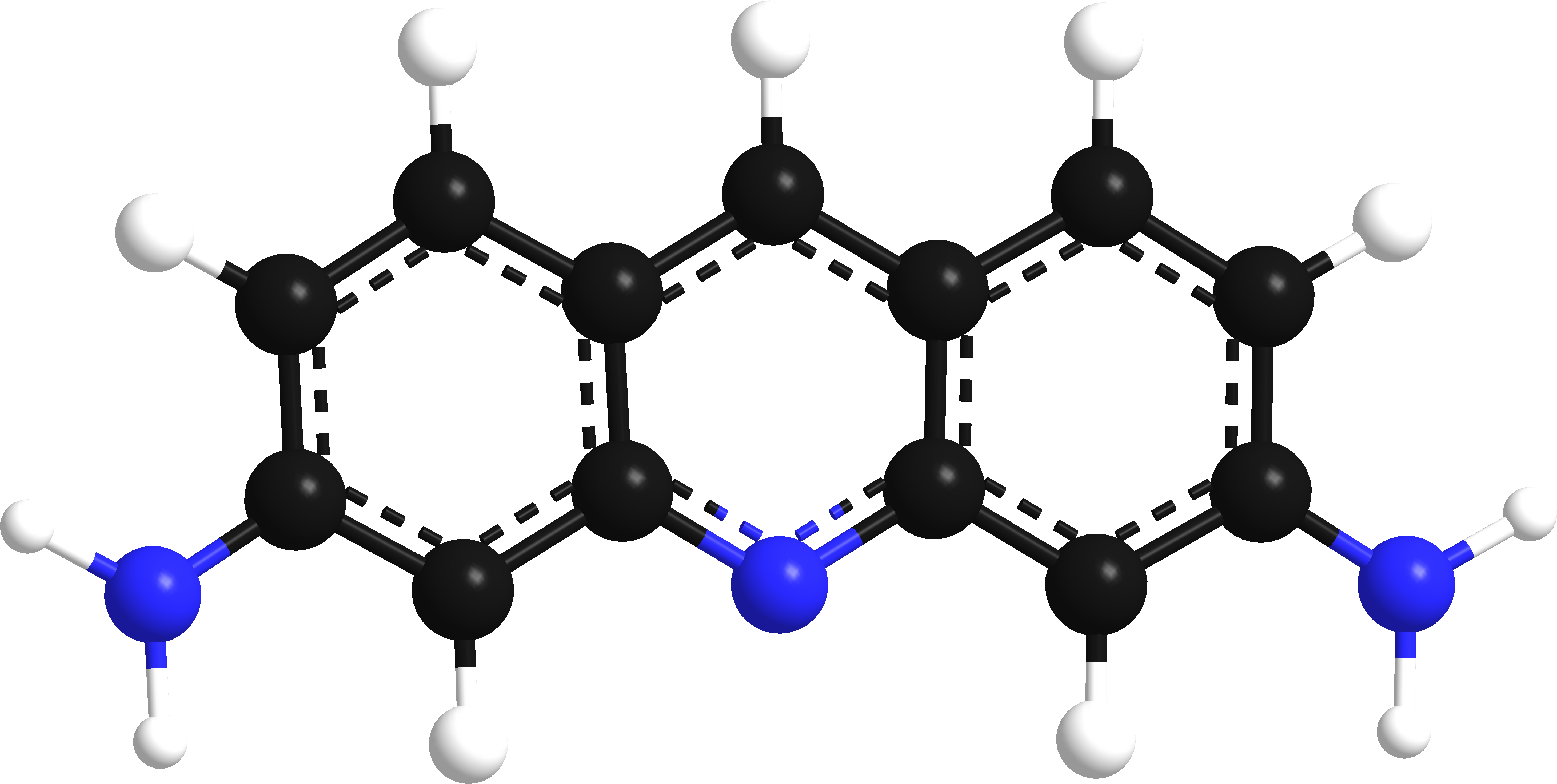 Proflavine 3d Model - 3d Structure Chemistry Model Png Clipart (5846x2949), Png Download