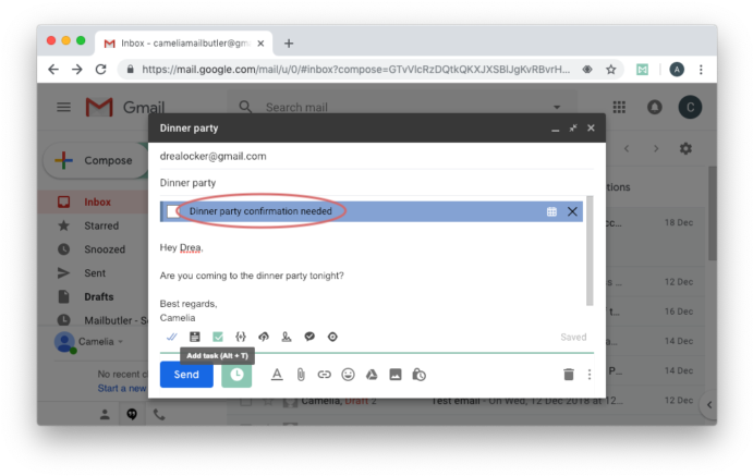 Change Details Tasks Gmail Mailbutler - Email Clipart (700x444), Png Download