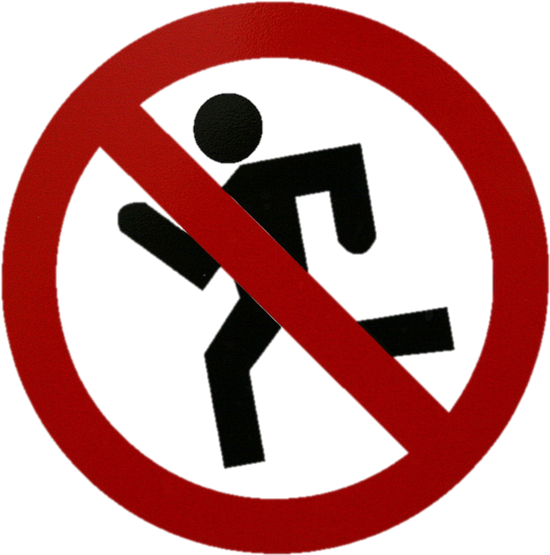 No Running Sign Png - Don T Run On Roads Clipart (1125x1125), Png Download