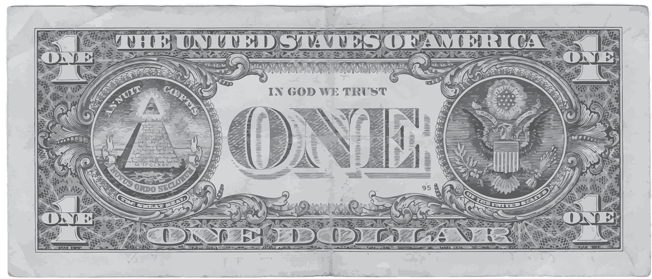Dollar-1341260 - One Dollar Bill Clipart (1280x640), Png Download
