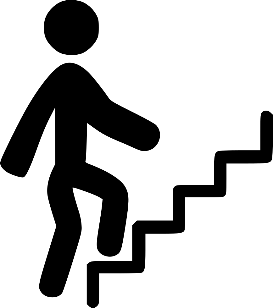 Person Climbing Svg Icon - People Who Climb Two Steps At A Time Meme Clipart (868x980), Png Download