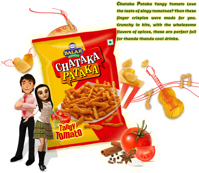 Chataka Pataka Tangy Tomato - Balaji Wafers Clipart (686x617), Png Download