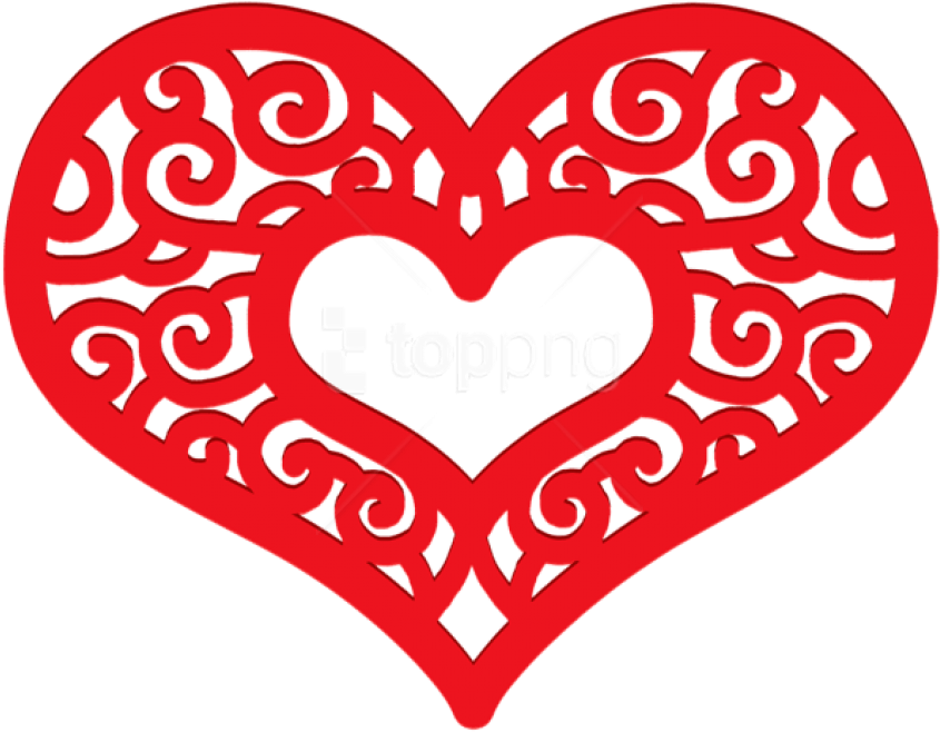 Free Png Decorative Red Heart Png - Clipart Heart Png Transparent Png (850x666), Png Download