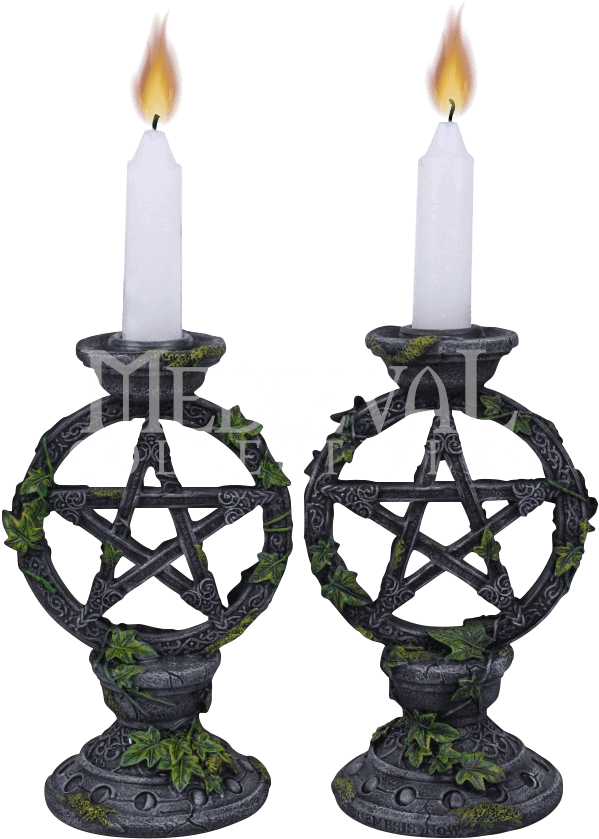 Wiccan Pentagram Candleholder Clipart (840x840), Png Download