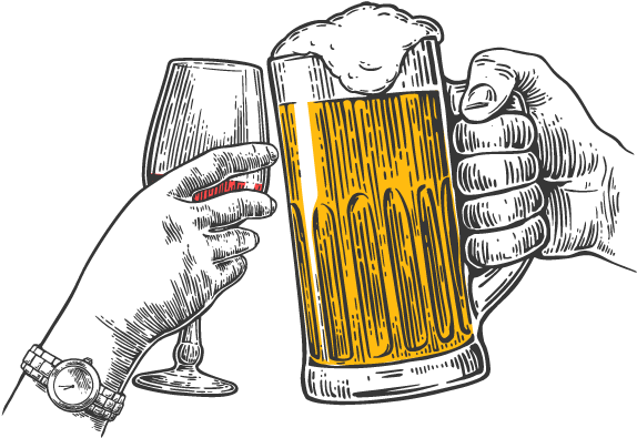 The Ideal Wine For Every Kind Of Beer Lover - Wine And Beer Cartoon Clipart (800x400), Png Download