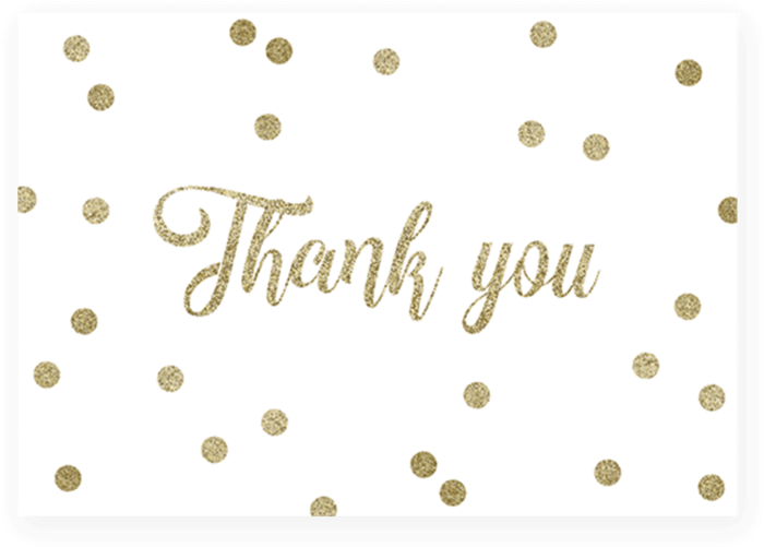 Gold Baby Shower Thank You Card Printable By Littlesizzle Polka Dot Clipart Large Size Png Image Pikpng