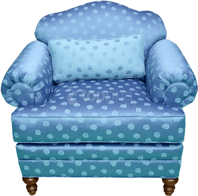 Free Png Download Transparent Blue Arm Chair Clipart - Soft Chair Clipart (850x842), Png Download