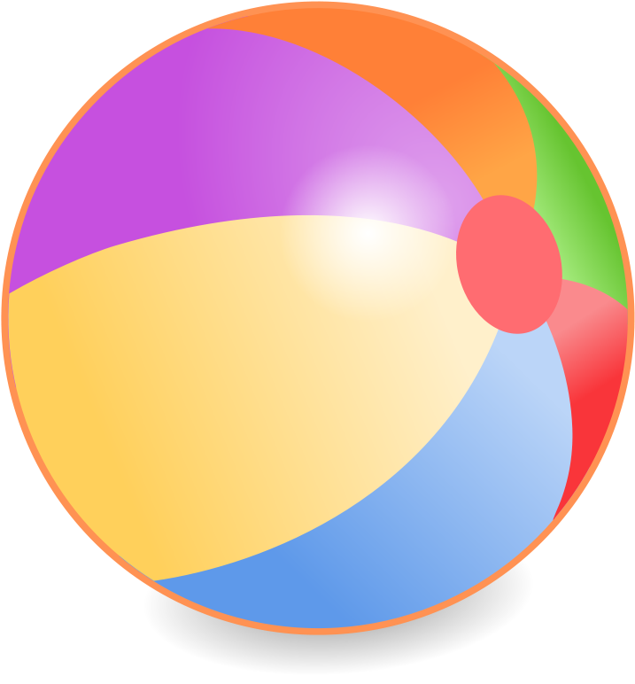 Beach Ball Cartoon - Beach Ball Vector Png Clipart (750x750), Png Download