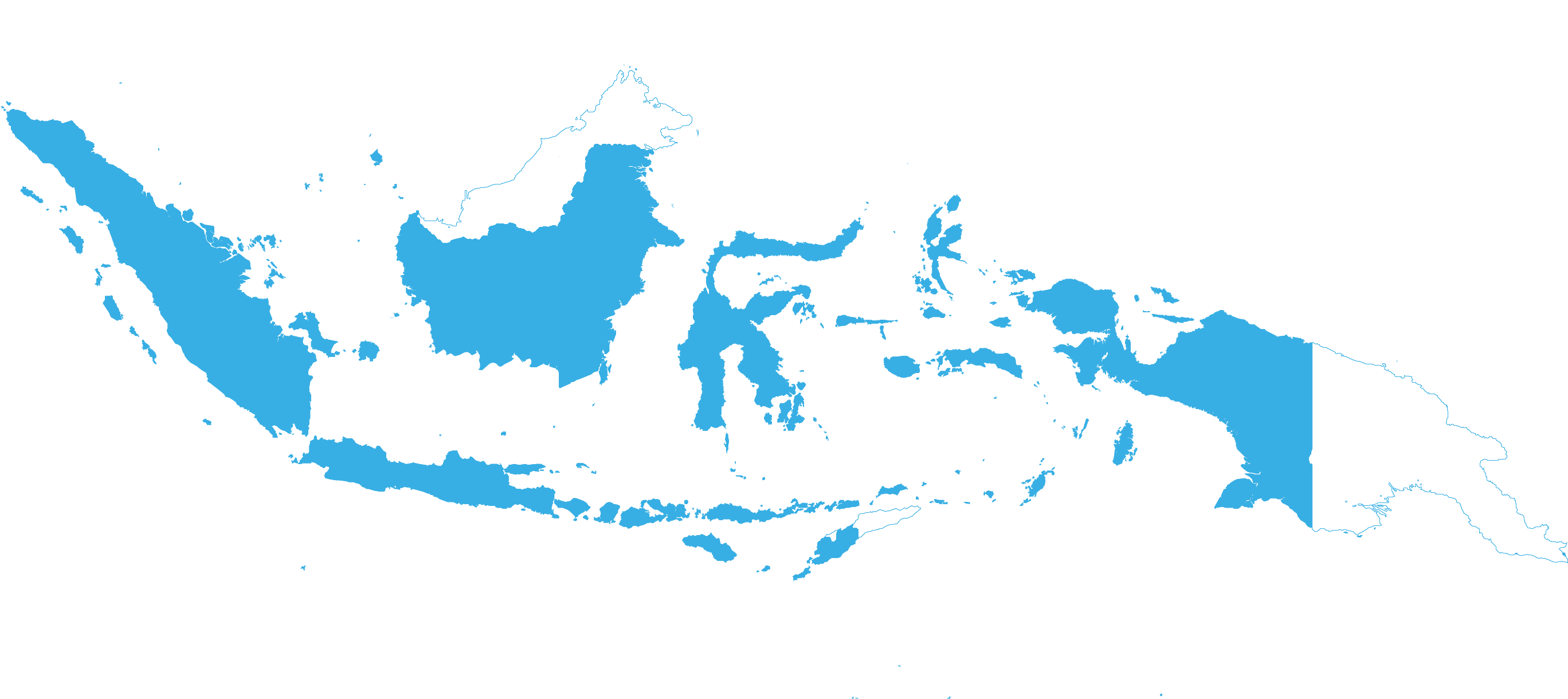 Png Peta Indonesia - Indonesia Map Blue Png Clipart (2736x1220), Png Download