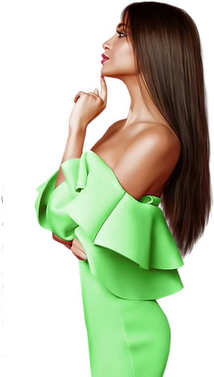 Clipart Woman In Inderwear And A Crown - Girl Digital Art Tube - Png Download (500x800), Png Download