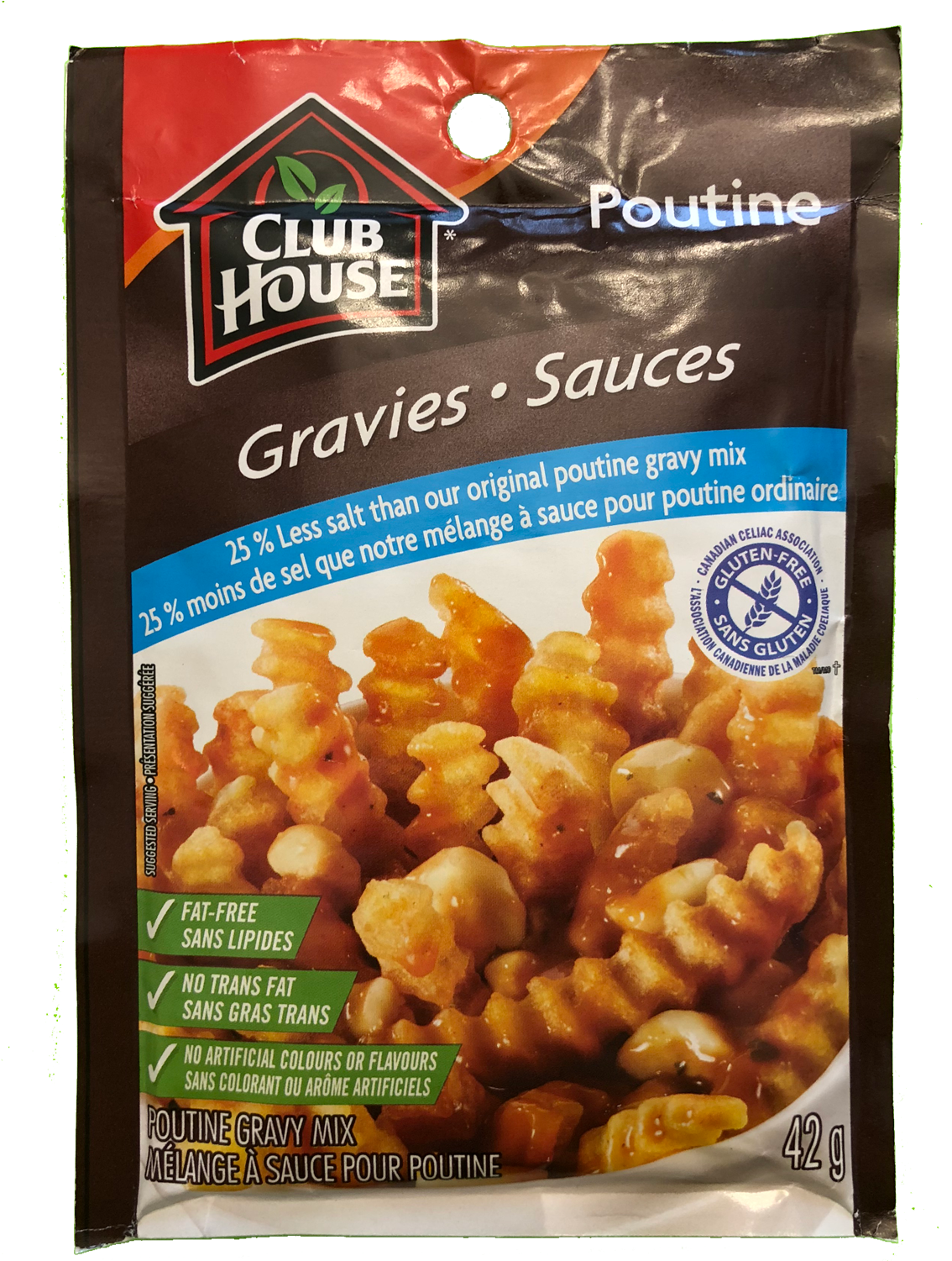 Club House Poutine Gravy With 25% Less Salt - Gluten Clipart (1134x1501), Png Download