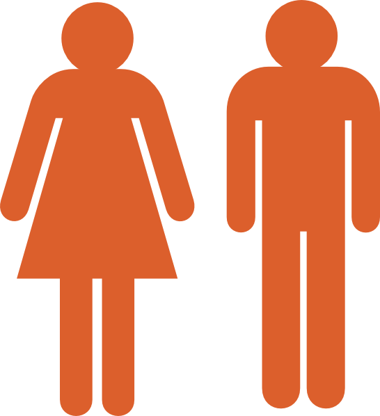 Male Female Toilet Signs Clipart (546x598), Png Download