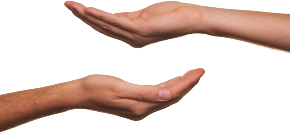Cupped Hand Side View Clipart (1000x519), Png Download