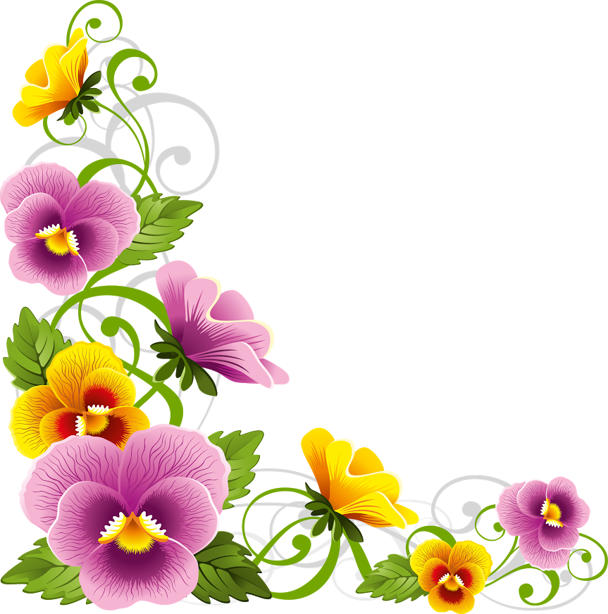 863 X 872 18 - Flower Borders Corner Png Clipart (863x872), Png Download