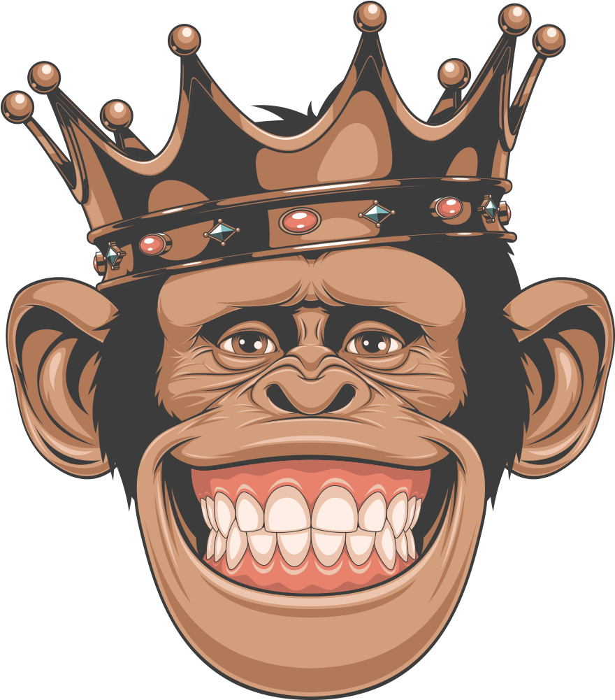 Chimpanzee Logo Monkey - Monkey Crown Clipart (1000x1000), Png Download