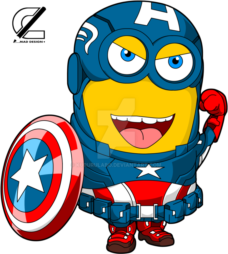 Captain America Minion 97910 - Minions Captain America Clipart (846x944), Png Download