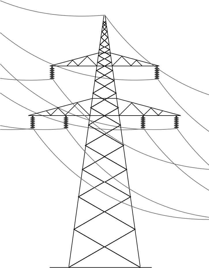 File - Power Line - Svg - Power Lines Drawing Clipart (724x1024), Png Download