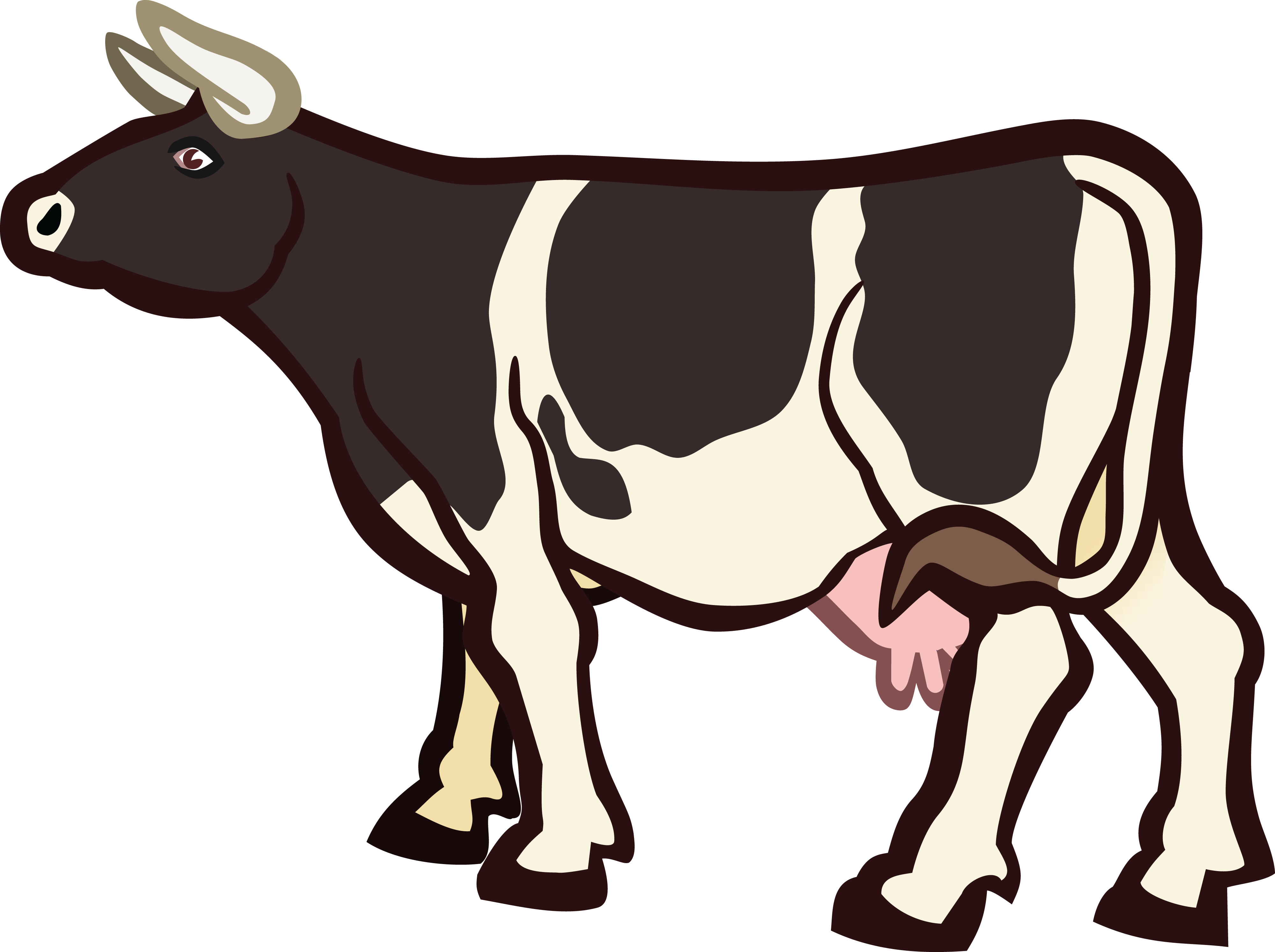 Free Clipart Of A Cow - Buffalo And Cow Clipart - Png Download (4000x2988), Png Download