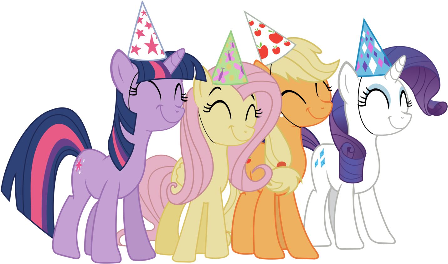 Fluttershy Birthday Hat Little Pony Wearing Cutie Mark Clipart (1431x845), Png Download