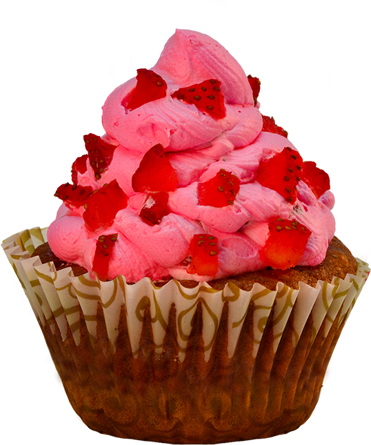 Strawberry-cupcake - Cupcake Clipart (650x675), Png Download