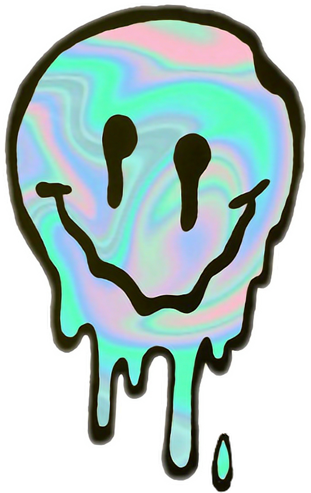 #happy #aesthetic #vaporwave #freetoedit - Melting Smiley Face Clipart (1024x1621), Png Download