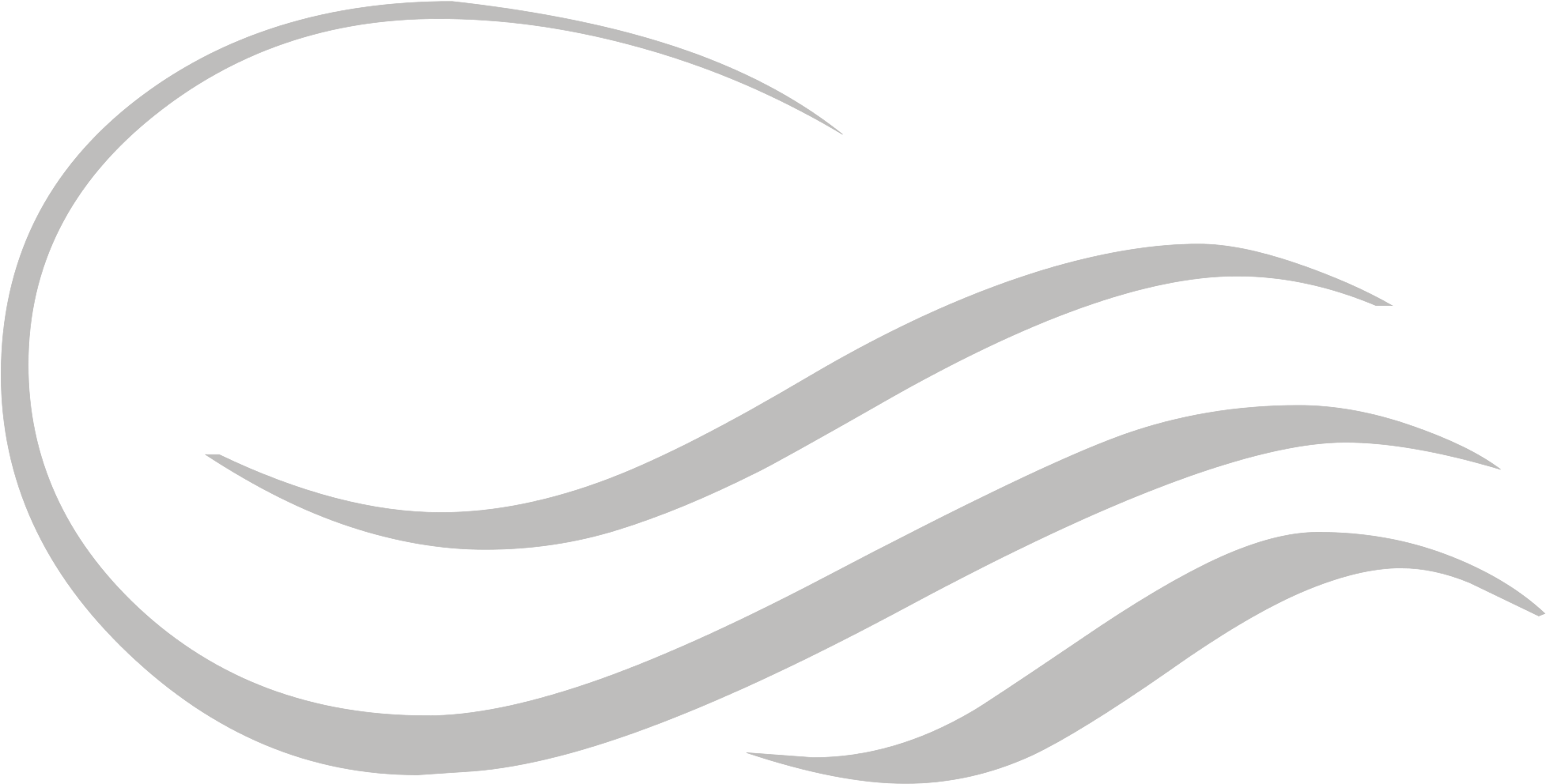 White Decorative Line Png - Crescent Clipart (2000x1025), Png Download