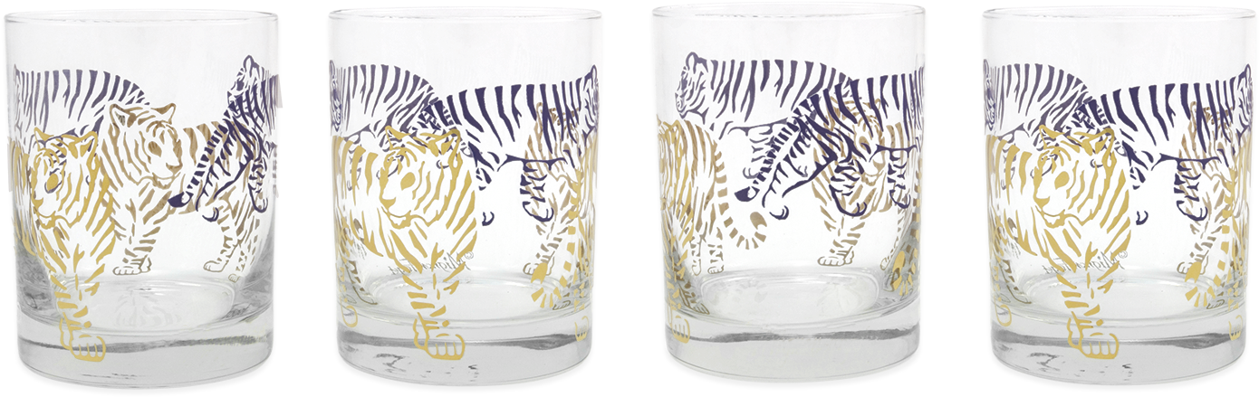 Check Out The Deal On Tiger, Tiger Purple And Gold - Pint Glass Clipart (1520x1020), Png Download