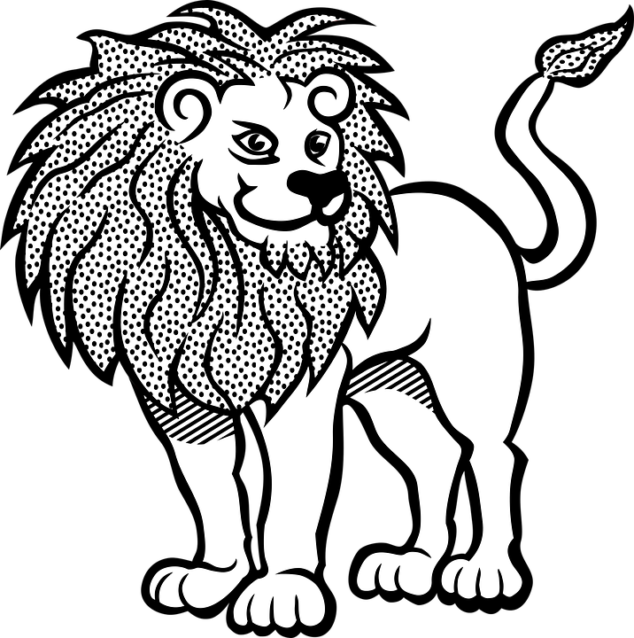 Lion Png Clipart - Line Art Of Lion Transparent Png (716x720), Png Download