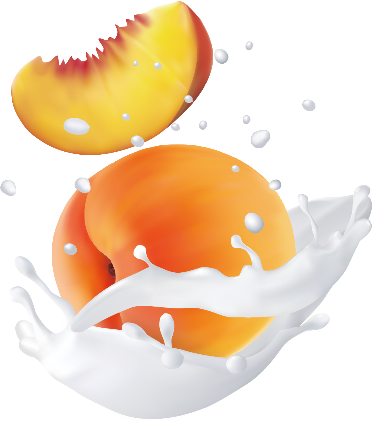 Fruit Water Splash Clipart Egg - Peach - Png Download (1667x1667), Png Download