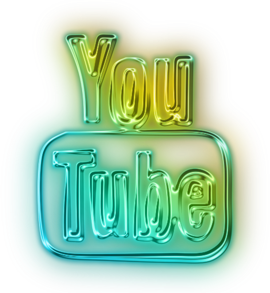 #youtube #logo #2010 #neon #led #blue #green #yellow - Youtube Logo Png Neon Clipart (1024x1024), Png Download